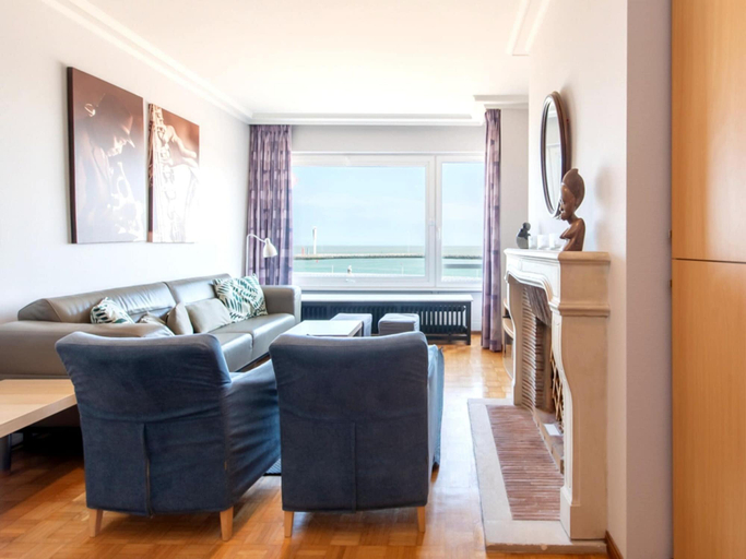 Living area, Apartment met Zeezicht in Oostende, West-Vlaanderen