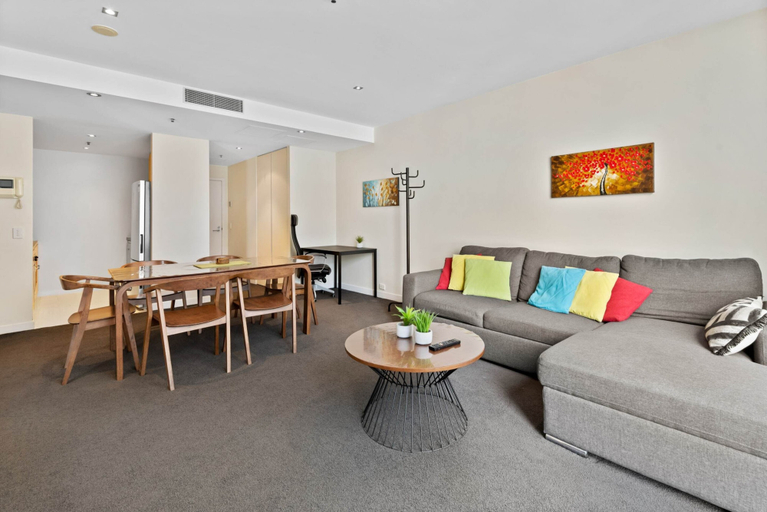 Living room 4, Spacious Melbourne CBD 2-bed Close to Everything, Melbourne