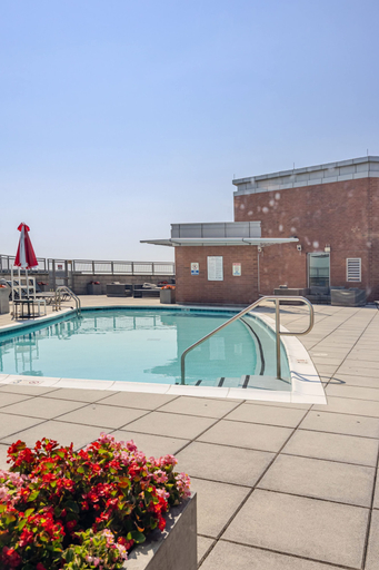 Outdoor pool 4, Downtown Silver Spring Walkable Metro Skyline Balcony Corner Suite Luxe Pad, Montgomery