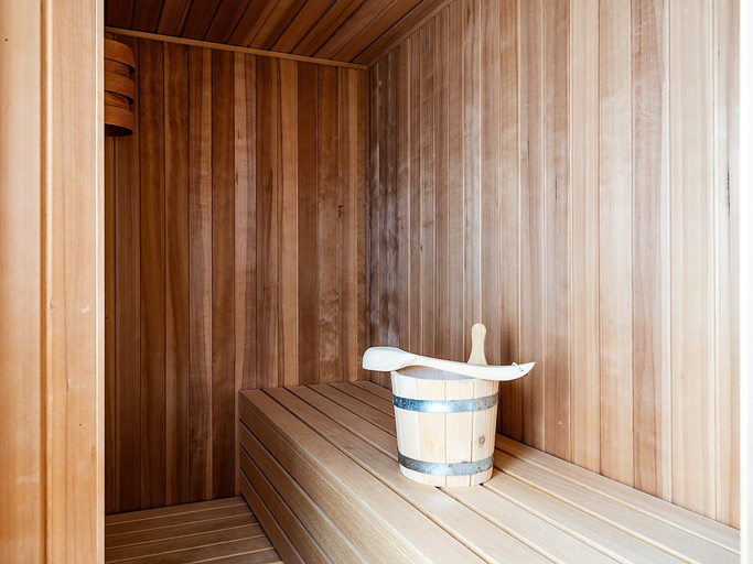 Sauna, Ferienhaus in Dagebuell im Skandinavischen Stil, Nordfriesland