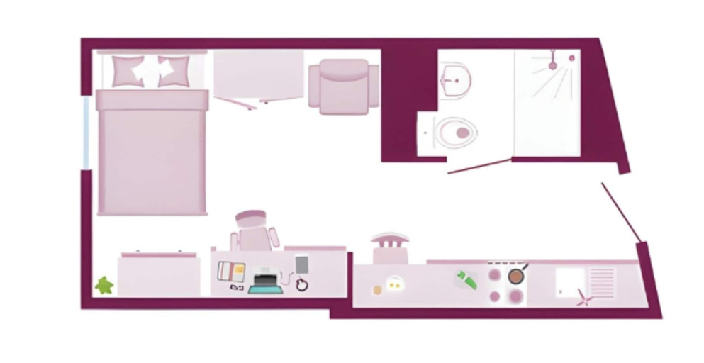 Floor plan 2, Student Luxury Studio Aldgate Residence, Leeds