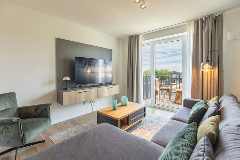 Living room 2, Luxusapartement mit Meerblick, Nordfriesland