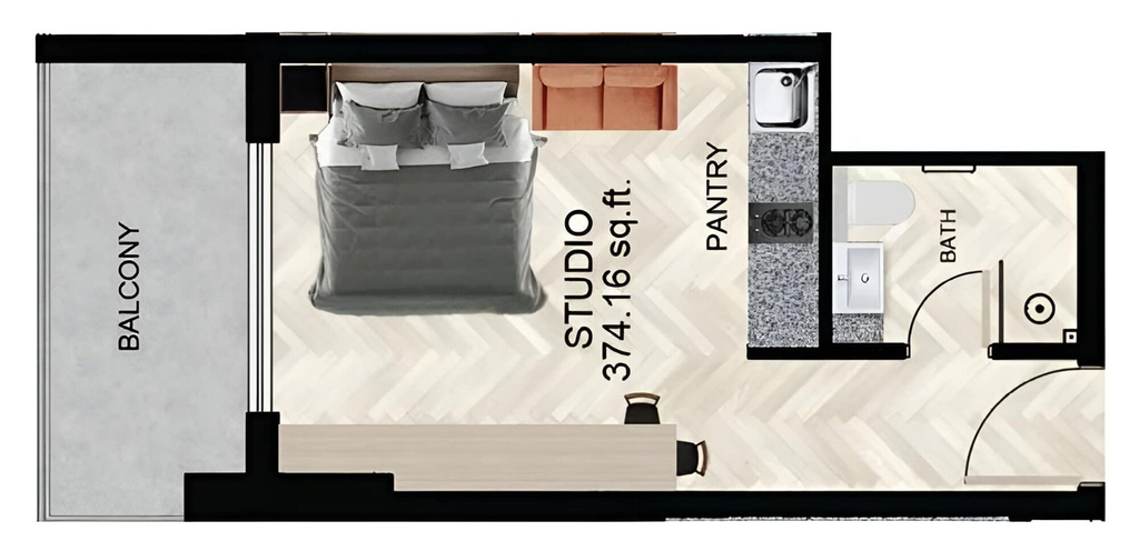 Room 5, Outstanding Studio in Empire Residence JVC, Dubai