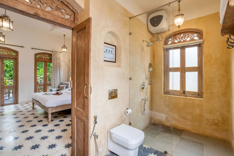 Room 3, Villa Poorvi in Siolim | Pool & Lush Forest View, North Goa