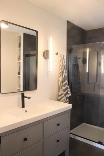 Bathroom, Miner Lake Lakefront Beach Cottage for Family Fun, Allegan