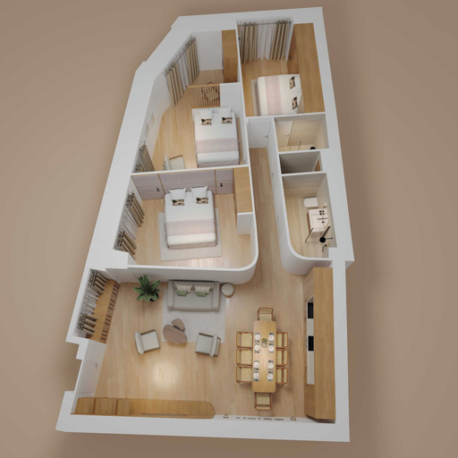 Floor plan 5, Elegant apartment with AC - 3BR-6P- Montorgueil, Paris