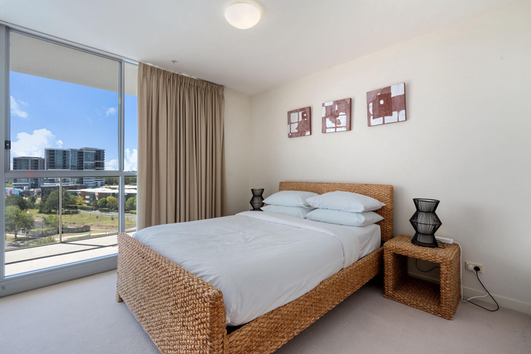 Bedroom, Comfortable 1-Bed Apartment with Balcony, Canberra