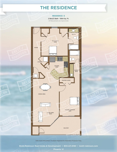 Floor plan 2, Phoenix Vi 6310 2 Bedroom Condo, Baldwin