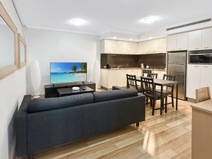 Living room 2, 2-bed City Apartment With Gym, Brisbane