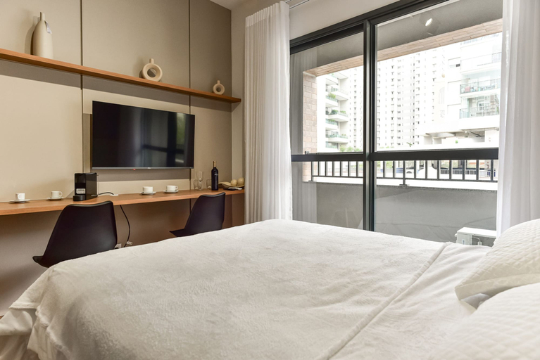 Room 4, Studio Moderno c Academia a 800m do Metr Brooklin, São Paulo