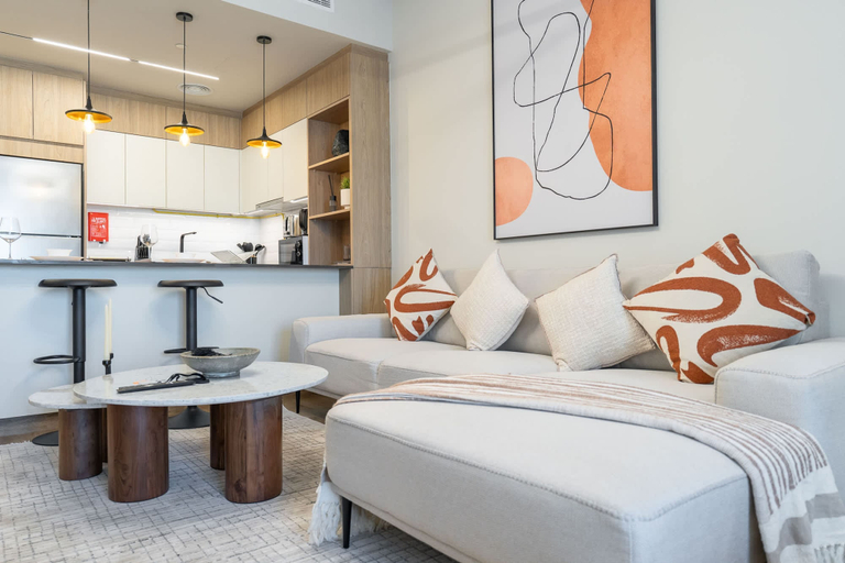 Room 4, Chic Modern Studio Apartment for 2 in JVC, Dubai