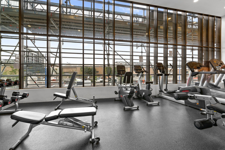 Fitness facility, Chic 1-bed With Pool by River, Ferry & Amenities, Sydney