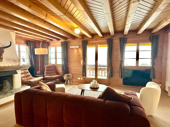 Room 2, Modern 3 Br Duplex With Huge Panoramic Alps Views, Pays-d'Enhaut