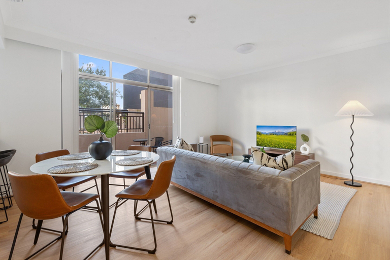 Living room 5, Stylish 2-Bed Apartment with Pool in Camperdown, Sydney
