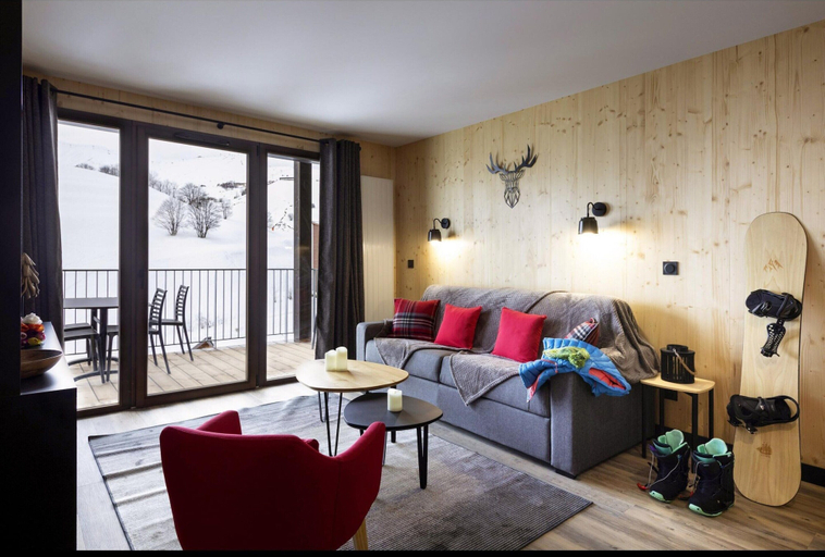 Living room 5, Apartment in Le Corbier With Heated Pool, Savoie