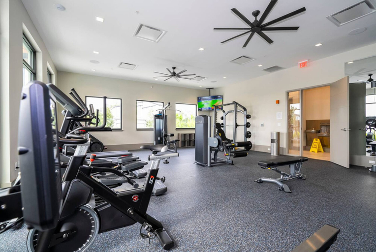 Fitness facility, 8 Bedroom Themed Rooms Huge Games Room Pool Spa, Orange