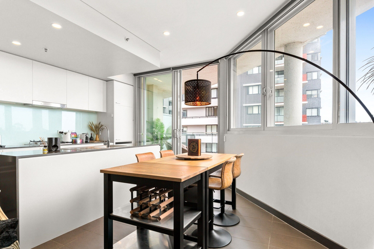 Private kitchen 3, Elegant 1-bed by Riverside Park & Amenities, Sydney