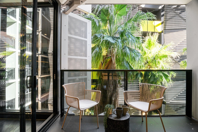 Living room 3, Elegant 1-bed Apartment With Premium Amenities, Melbourne
