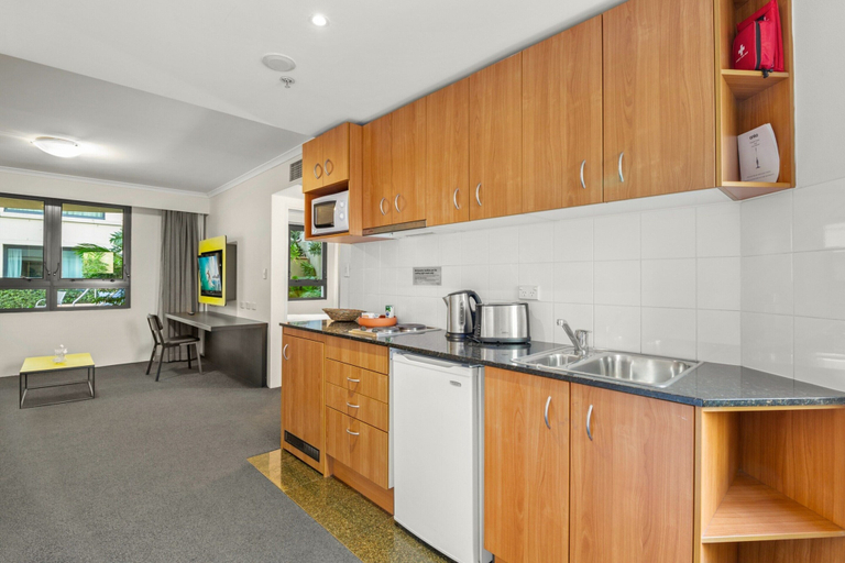 Private kitchen, Contemporary 1-bed First Floor Unit With Pool, Sydney