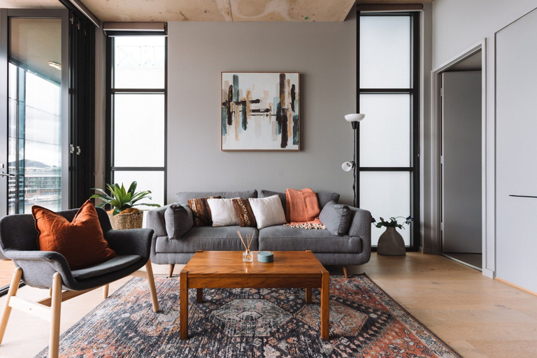 Living area 4, Stunning 1-bed Above Foreshore With Water Views, Canberra