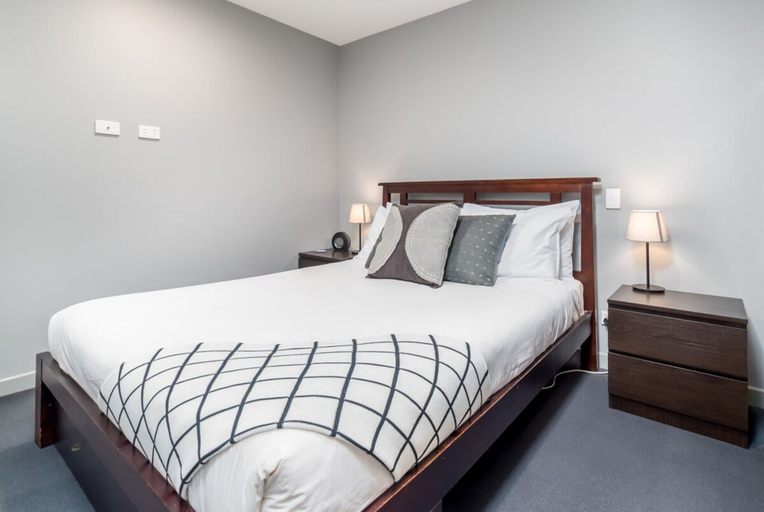 Bedroom 3, Stunning 1BR Apartment with Water Views, Canberra
