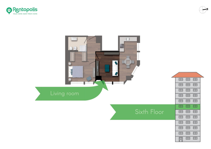 Room 2, S Babila Central Tower w Rooftop Terrace in San Babila, Milano