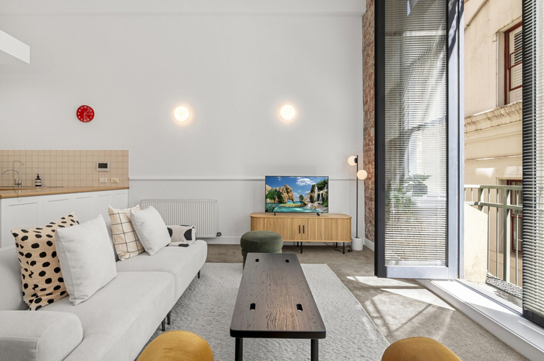 Living room 2, Classic 1-bed City Stay Near Eateries and Laneways, Melbourne