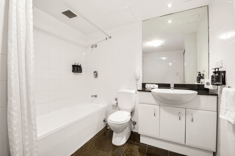 Bathroom 2, Contemporary 1-bed First Floor Unit With Pool, Sydney