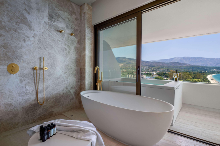 Bathroom, Isla Brown Corinthia Resort & Spa, Curio Collect, Peloponnese