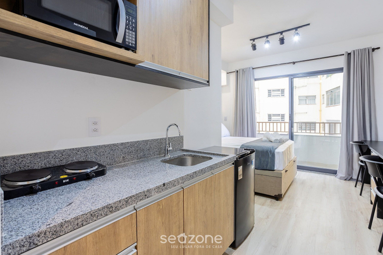 Private kitchen, Apt w/ Balcony & View, 650m From the Metro Nik0504, São Paulo