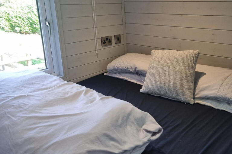 Bedroom, Glamping Hut - Sleeps 2, hot tub & Parking, Powys