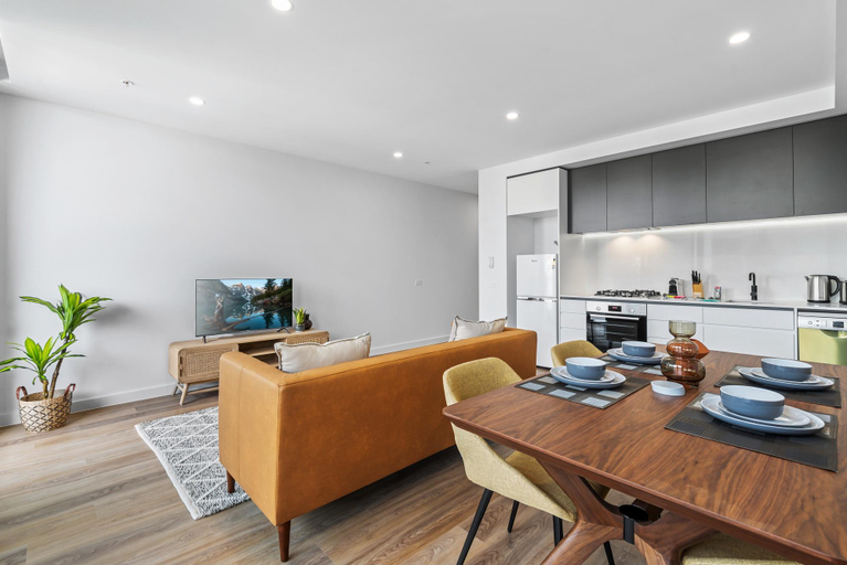 Separate living room 4, Modern Apartment on Burgundy Precinct & Parklands, Melbourne