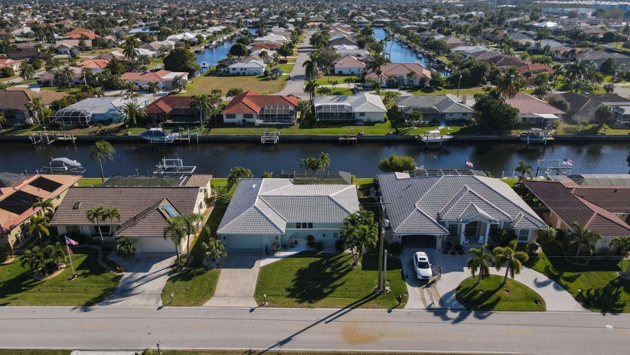 Aerial view, Punta Gorda Isles Private Pool/spa Home On Canal/ Bikes 3 Bedroom Home, Charlotte