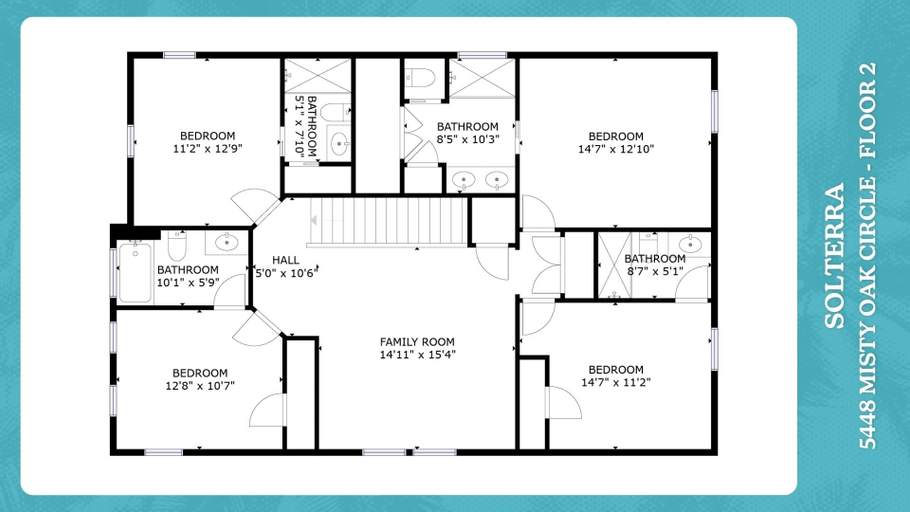 Floor plan 3, Solterra Resort 5 bedroom Private Pool/Spa Home 5 Home, Polk