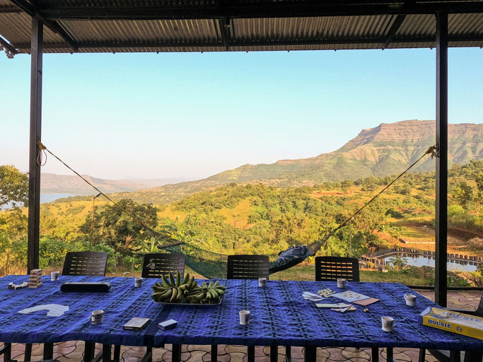 Terrace/patio 5, Cosmicstays Birdsong Lakeview Cottage, Pune