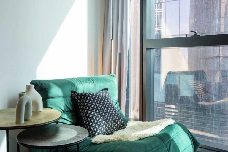 Living area 4, lvl35 Uno Melbourne CBD with City View, Melbourne