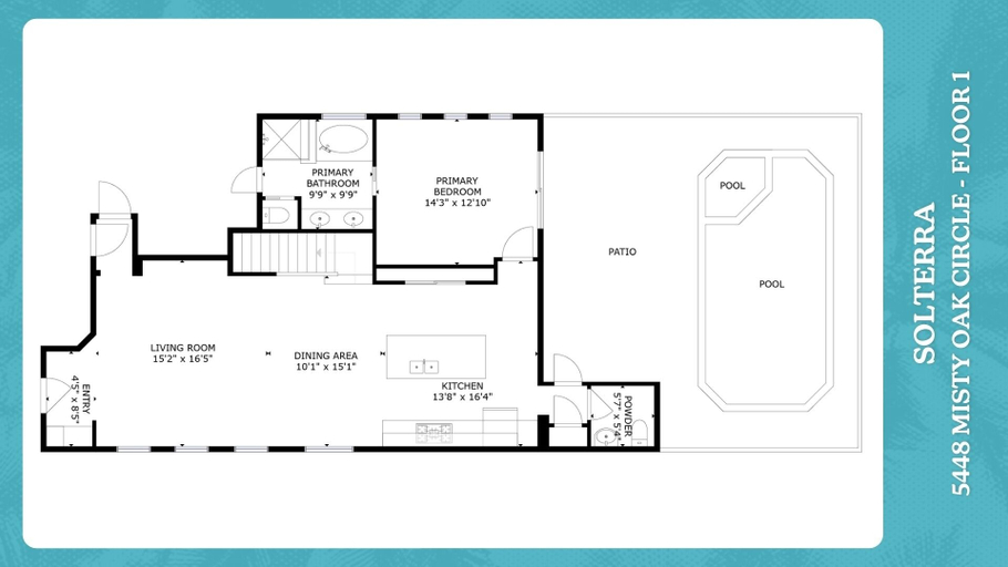 Floor plan 2, Solterra Resort 5 bedroom Private Pool/Spa Home 5 Home, Polk