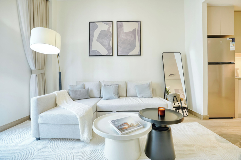 Living room 2, PVH - Lotus Creek Beach 1BR, Dubai