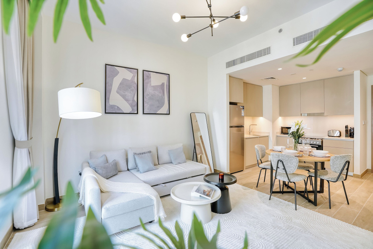 Living room 4, PVH - Lotus Creek Beach 1BR, Dubai