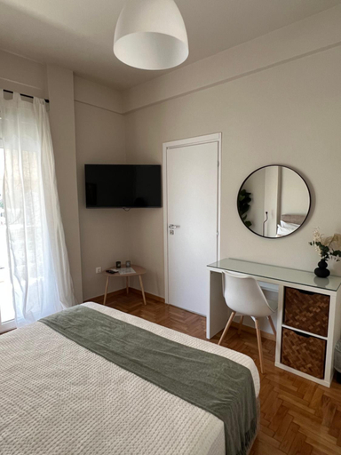 Bedroom 2, KK Athens Fine Stay -Neos Kosmos-Modern Apartments Opposite Metro with Rooftop Lounge & Acropolis Vi, Attica