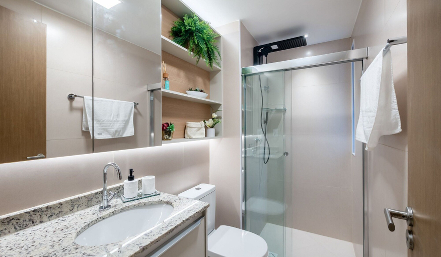 Bathroom, Cozy and Charming Apt in Salvador Ita0304, Salvador