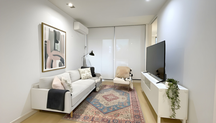 Living area, Mega Style Apartments Tribeca, Melbourne
