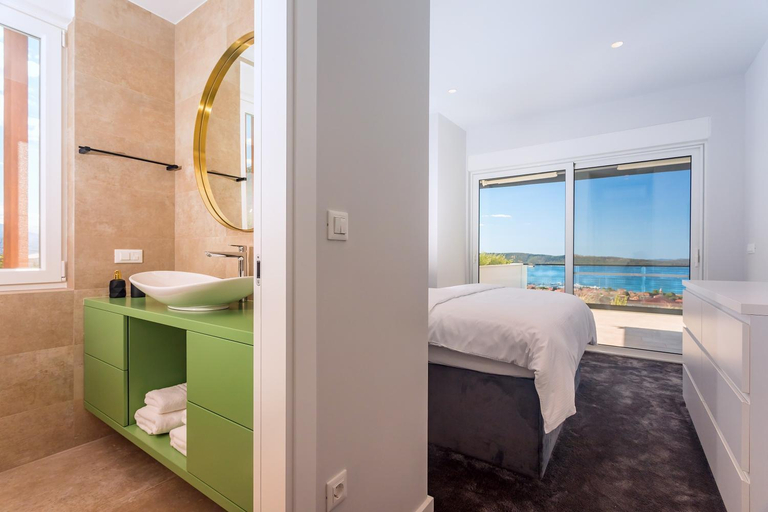 Bedroom, Luxurius Villa Aria with heated 45sqm pool, jacuzzi and seaview, Kaštela