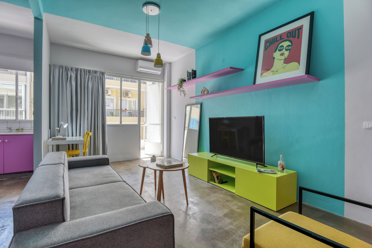 Living room 3, The Pop House 2-BR Apt in Mar Mkhayel, Beirut