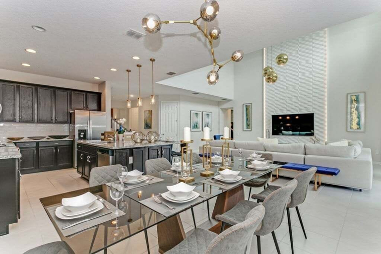 Dining 3, Luxury High Ceilings Pool, Spa Beautiful Home! 6 Bedroom Villa, Osceola