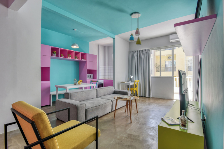 Living room 2, The Pop House 2-BR Apt in Mar Mkhayel, Beirut