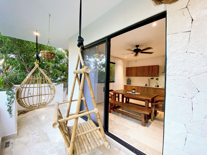Terrace/patio, Private Pool Balcony in Aldea Zama, Cozumel