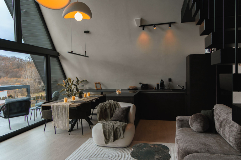Living area 2, Twin Vista A-Frame Cabins, Sovata
