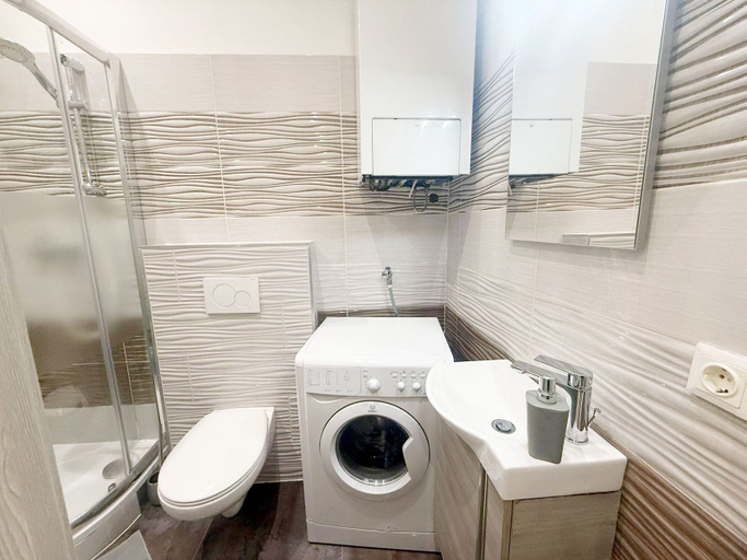 Bathroom 2, Cozy 1BR Apt Near Amusement Park Vienna, Wien
