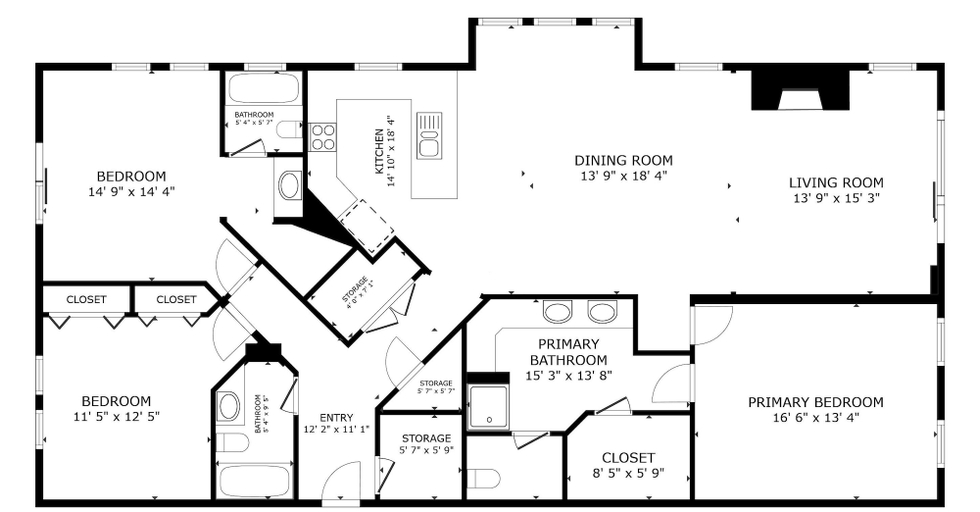 Floor plan, 201 Town Pointe Escape! 3 Bedroom Condo, Summit